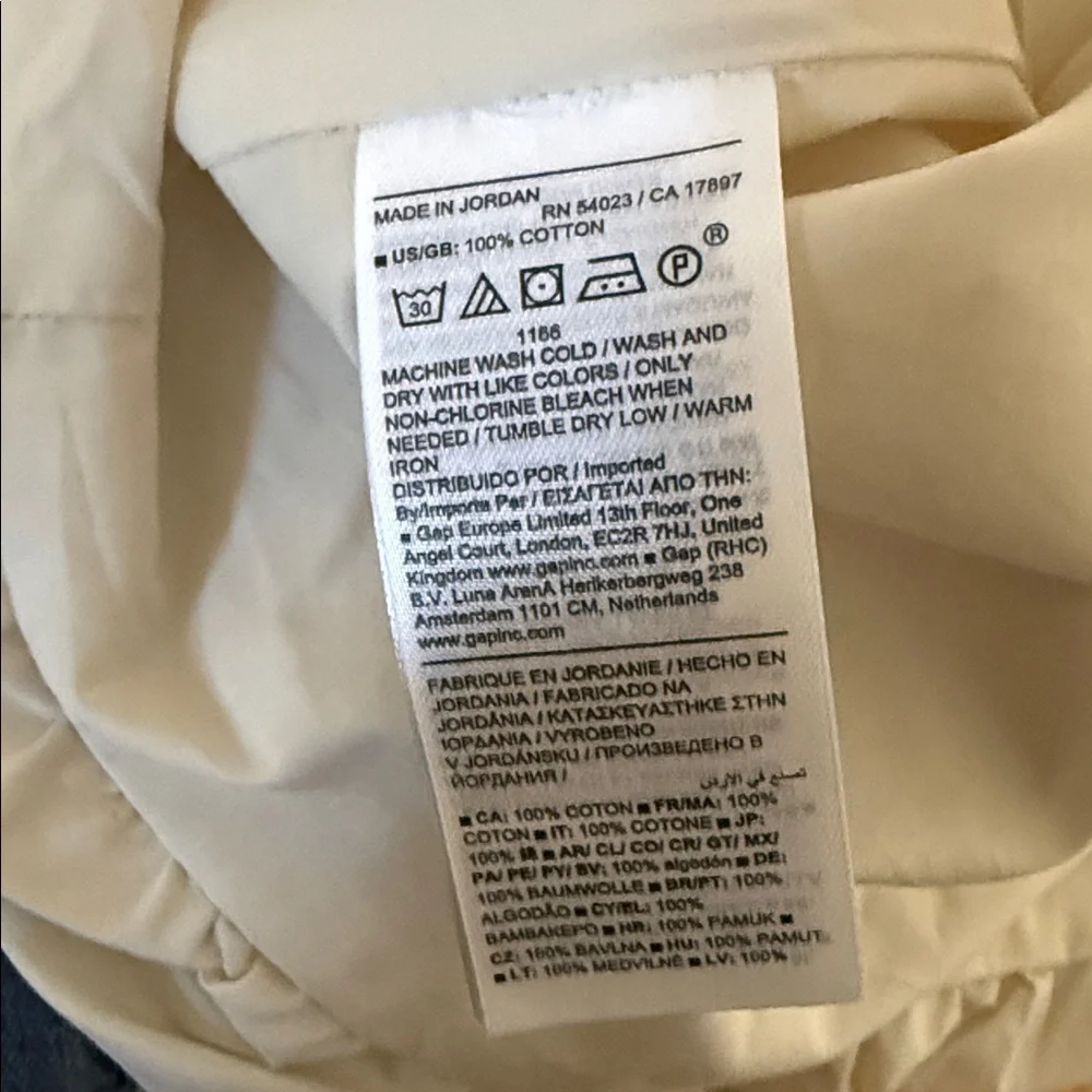 Banana Republic Cream Cotton Poplin Bubble Tank, size Large - Picture 6 of 6